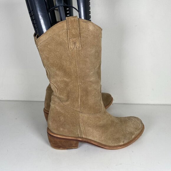 2000s Leather Boho Glam Calf High Boots - Picture 4 of 7